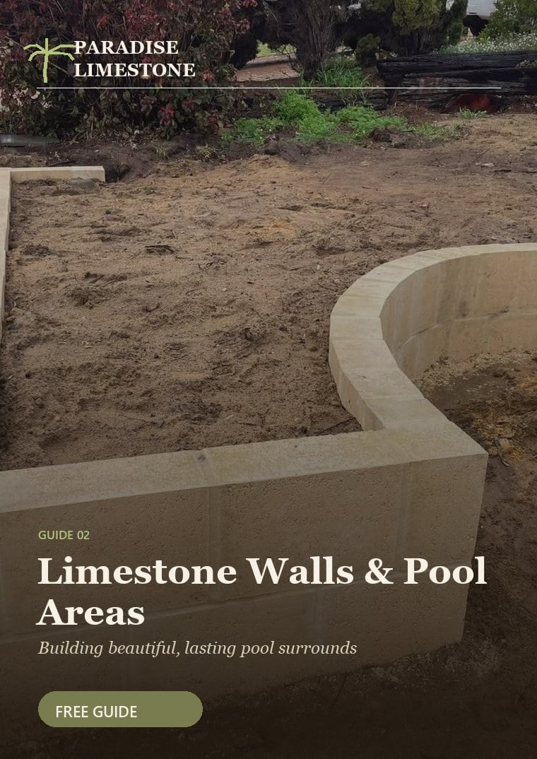 Cover of the guide: Limestone Walls and Retaining for Pool Areas